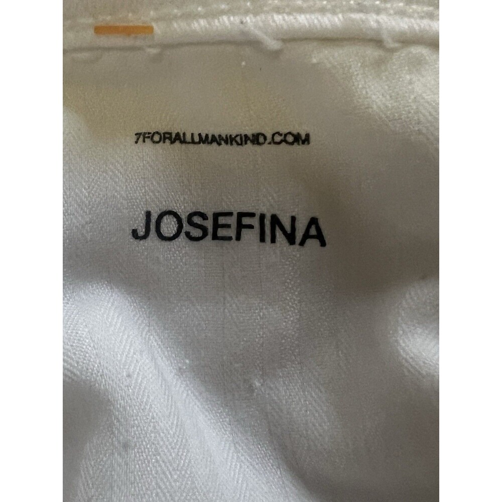 7 For All Mankind Josefina White Boyfriend Jeans Button Fly Crop 31 EUC Capsule - Picture 5 of 7
